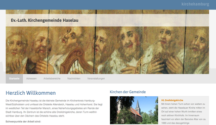 Neue Starseite der Haselauer Kirchenwebsite - Copyright: Kirchengemeinde Haselau