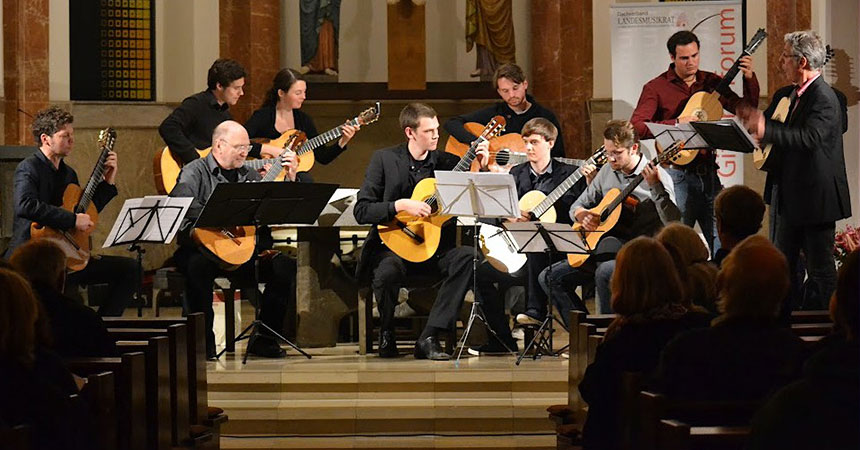 Hamburger Gitarrenforum in der St. Marien-Kirche in Ottensen. Nacht der Kirchen Hamburg, 2018.